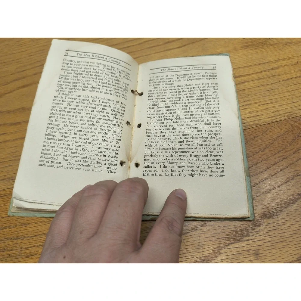 A‎ Man Without Country Hale Laid Paper Barse & Hopkins Coplay Series Early Bound